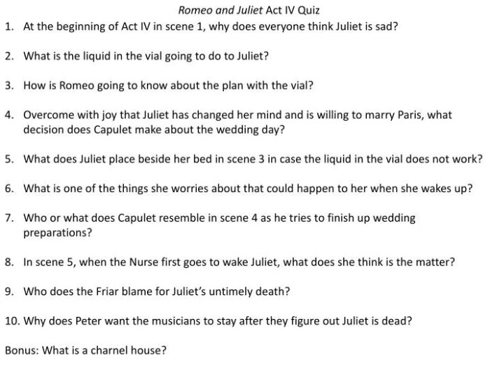 Romeo and juliet act 4 quiz