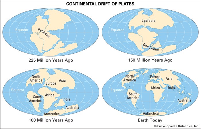 Select the true statement about continental drift