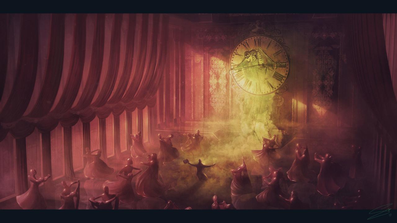 The masque of the red death the clock